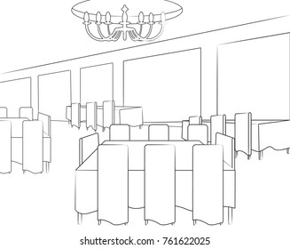 Template Of Celebration Hall For Event Designers Or Wedding Planners. Add Your Colors And Decorations To Impress Your Client!