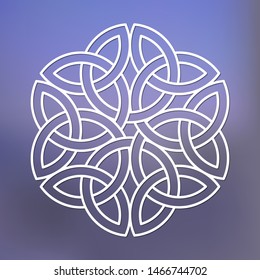 Template  of celtic ornament for laser cutting. Stencil celtic knot. Ethnic ornament for design. Vector celtic logo.