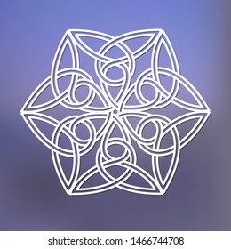 Template  of celtic ornament for laser cutting. Stencil celtic knot. Ethnic ornament for design. Vector celtic logo.