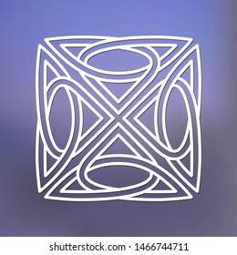 Template  of celtic ornament for laser cutting. Stencil celtic knot. Ethnic ornament for design. Vector celtic logo.