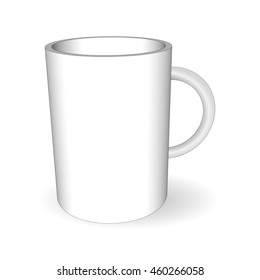 Template ceramic white  cup isolated. Vector illustration on a white background.