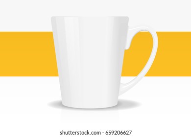 Template ceramic white mug with