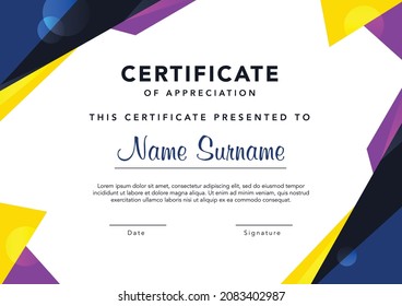 Template certificate of appreciation design. Design for certificate of appreciation