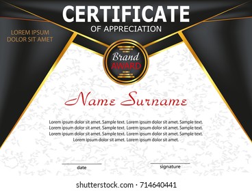 Template certificate of appreciation. Elegant design. Vector illustration.