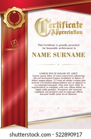Template of Certificate of Appreciation with golden badge 8