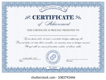 Template of certificate or diploma