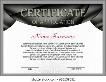 Template certificate or diploma. Elegant design. Vector illustration.