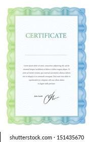 Template certificate, diplomas and currency. Vector illustration