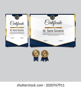 Template Certificate Gold Blue Elegant 