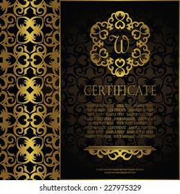 Template of certificate on seamless background. Can be used as a diploma           