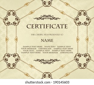 Template certificate  Vintage