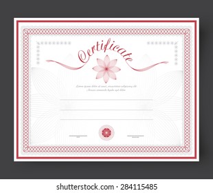 template certificates with flowers and rosette to be awarded. Vector illustration