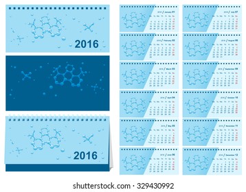 Template changeover desk calendar 2016. Loose-leaf calendar. Illustration in vector format