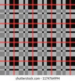 Template of checkered seamless background, plaid fabric, vector background