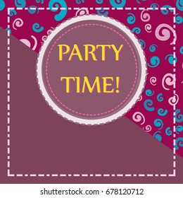 Template for Child Party Flyer Print with Copyspace