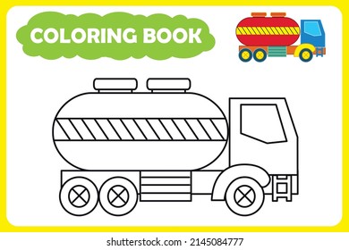 template for children's coloring book. color example. cistern vector illustration