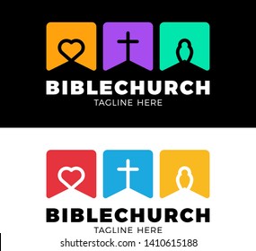 Template Christian Logo, Emblem For School, College, Seminary, Church, Organization.