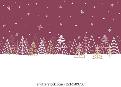 Template of Christmas card with abstract trees. Vector illustration