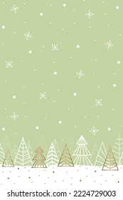 Template of Christmas card with abstract trees. Vector illustration