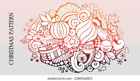 Template for christmas card, banner, poster. cartoon doodle original designe