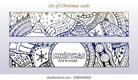 Template for christmas card, banner, poster. cartoon doodle original designe