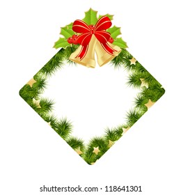 Template Christmas card with christmas decorations. Vector illustration.