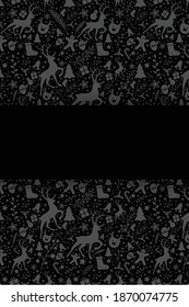 Template of Christmas card with festive elements. Vector