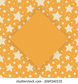 Template of Christmas card with festive stars. Vector