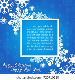 template christmas card in square size, for wallpaper, banner, vector illustration
