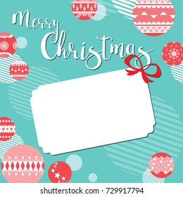 template christmas card in square size, for wallpaper, banner, vector illustration