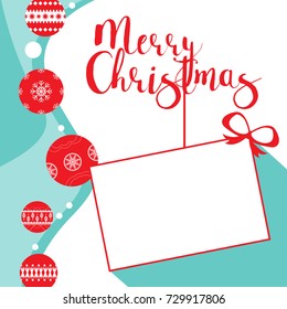 template christmas card in square size, for wallpaper, banner, vector illustration