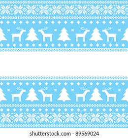Template christmas card traditional fair isle style