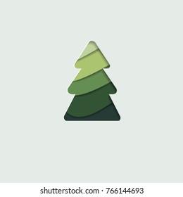 template of the Christmas card with a tree