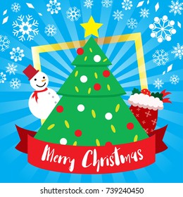 template christmas, with free space for text, for banner or card, vector