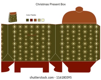 Template for Christmas gift box