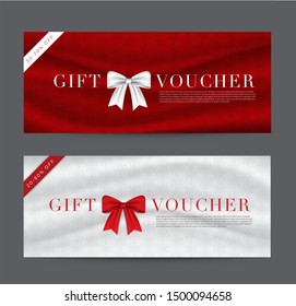 Template Christmas Gift Voucher Coupon Discount, Abstract snow Background, Golden Color. Vector illustration