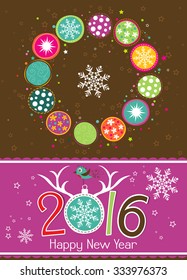 Template Christmas greeting card with a deer and the words, vector illustration