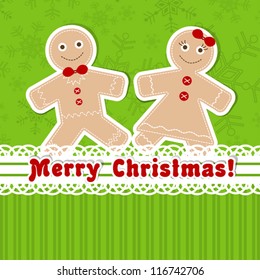 Template christmas greeting card, vector illustration