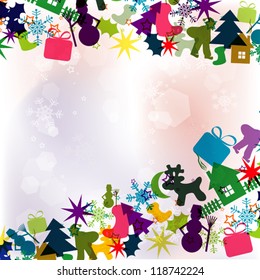 Plantilla tarjeta de felicitación de Navidad, ilustración vectorial