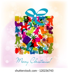 Template Christmas greeting card, vector illustration