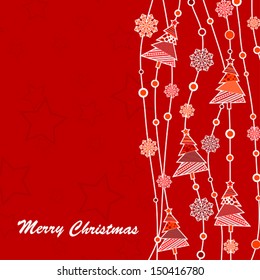 Template christmas greeting card, vector illustration