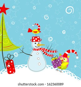 Plantilla tarjeta de felicitación de Navidad, ilustración vectorial