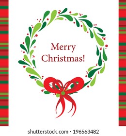 Tarjeta de felicitación de Navidad de plantilla, ilustración vectorial