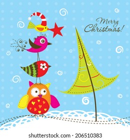 Template-Weihnachtsgrußkarte, Vektorgrafik