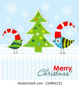 Template Christmas greeting card,  vector illustration