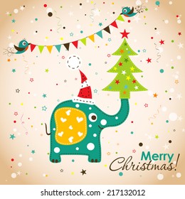 Template Christmas greeting card,  vector illustration