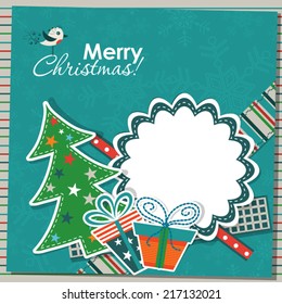 Template Christmas greeting card,  vector illustration