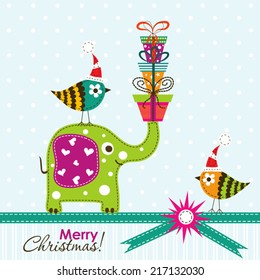 Template Christmas greeting card,  vector illustration