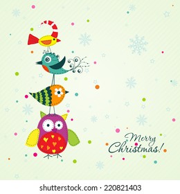 Template christmas greeting card, vector illustration