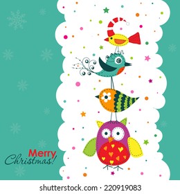 Template christmas greeting card, vector illustration